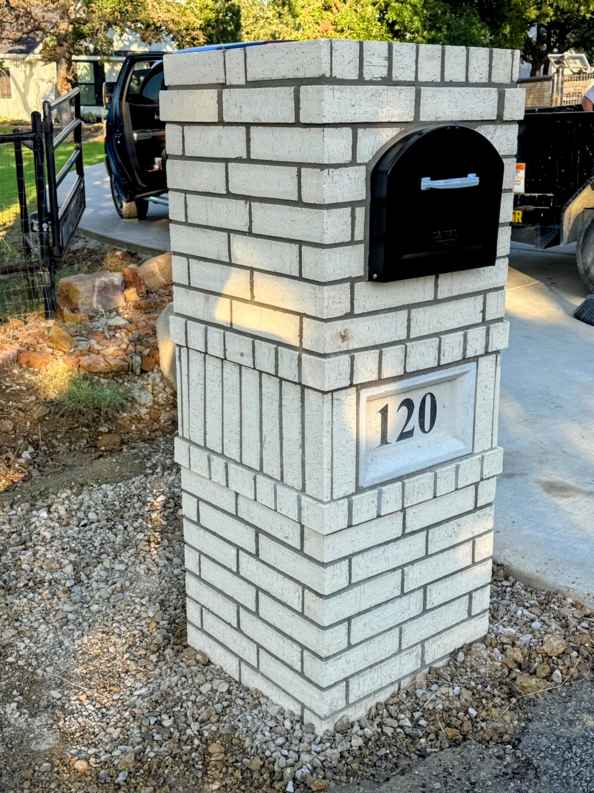 Gray Brick Mailbox by Parker County Mailboxes & Masonry