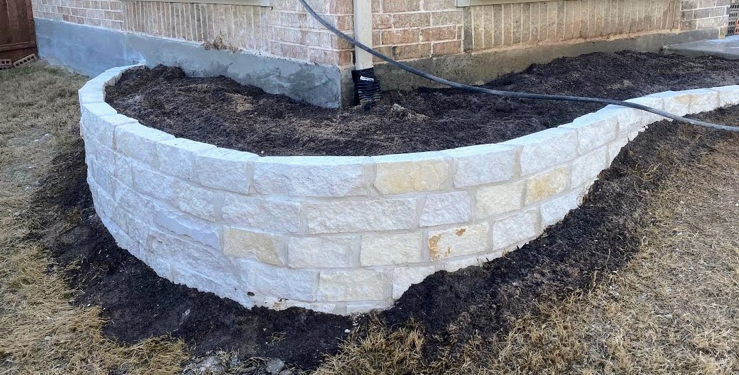 Austin Stone Flower Bed by Parker County Mailboxes & Masonry